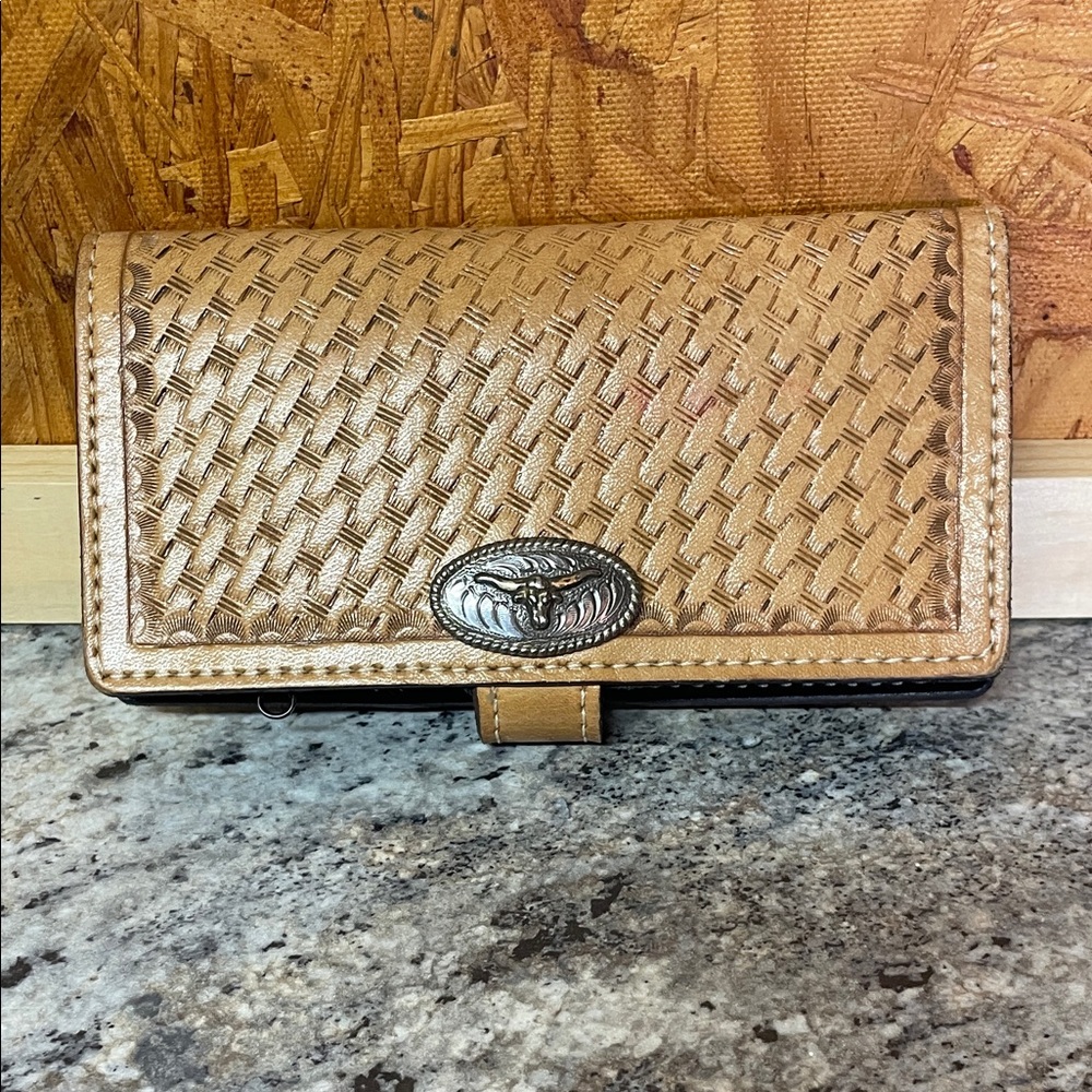 Western Tan and Black Woven Wallet